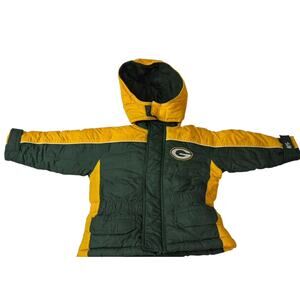 Vintage 24 Months Green Bay Packers NFL Coat Toddler Puffy Football